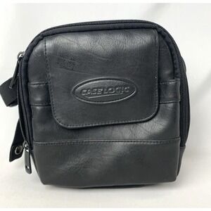 Case Logic Bag Faux Leather For Camera CD Player Walkman Carry Travel Zip Soft